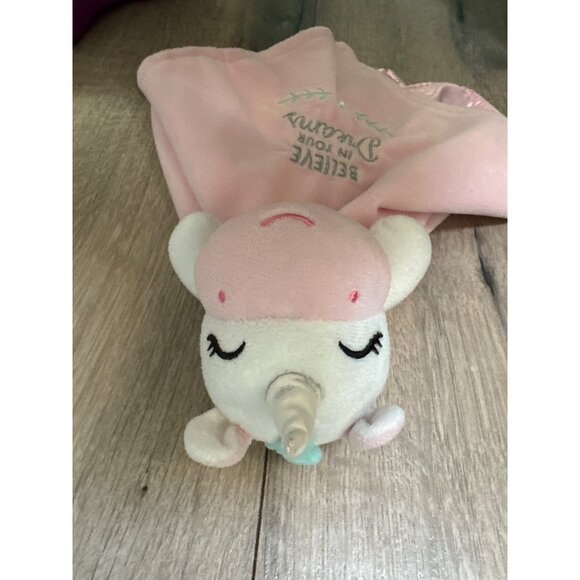 Baby Starters Pink Unicorn Security Blanket Believe in your Dreams Pink Satin - Picture 2 of 8